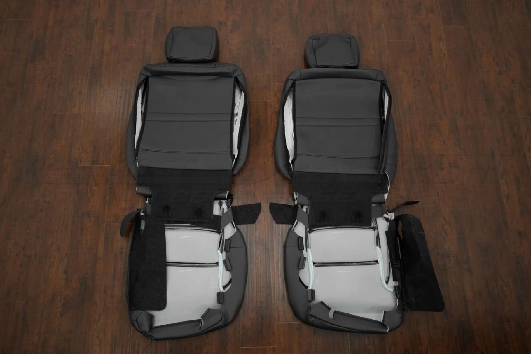 Back view of front seat upholstery