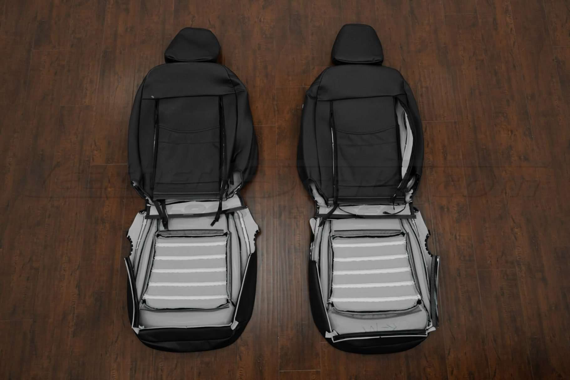 Back view of front seat upholstery