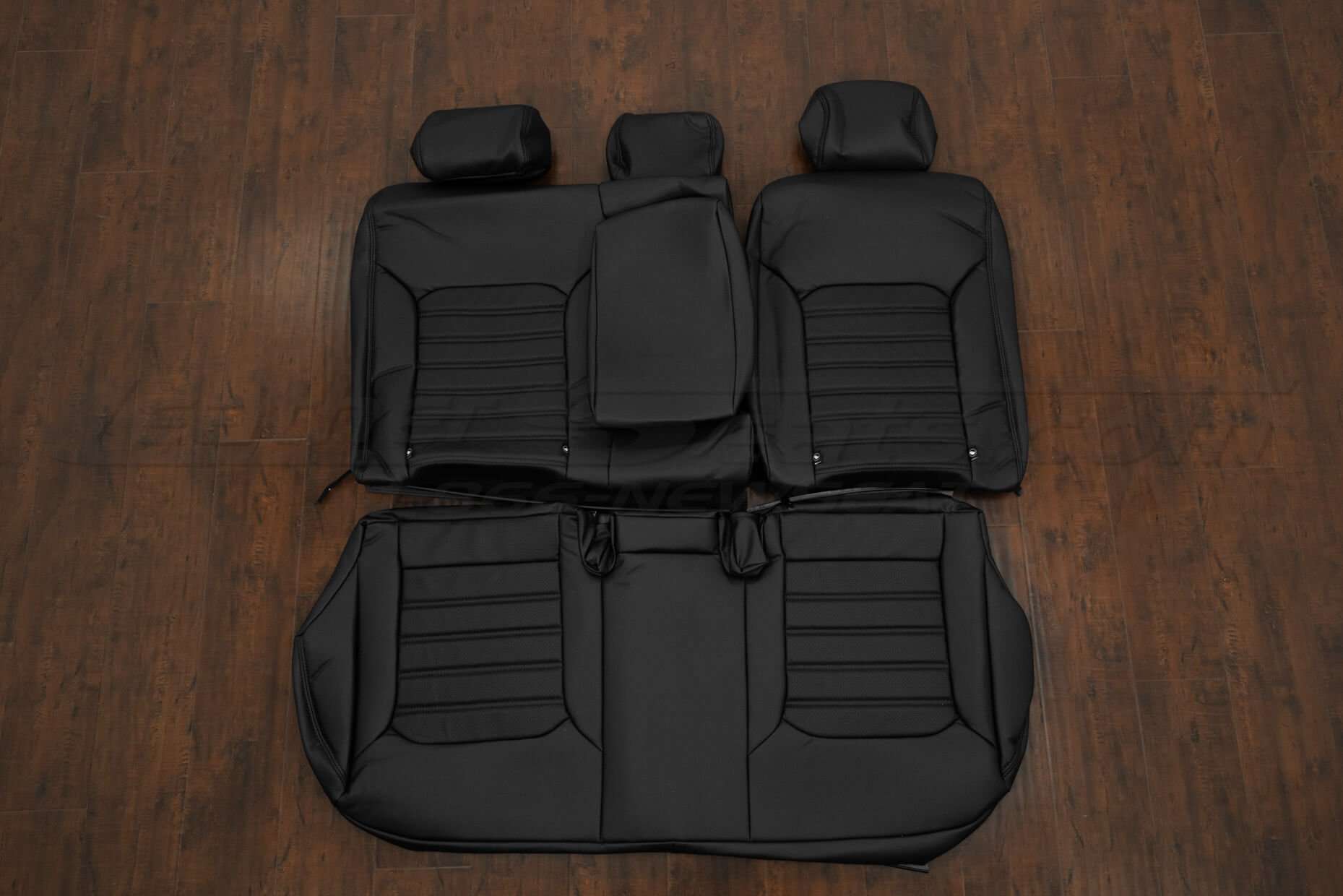 Volkswagen Passat Sedan Leather Seat Kit - Black - Rear seat upholstery w/ Armrest