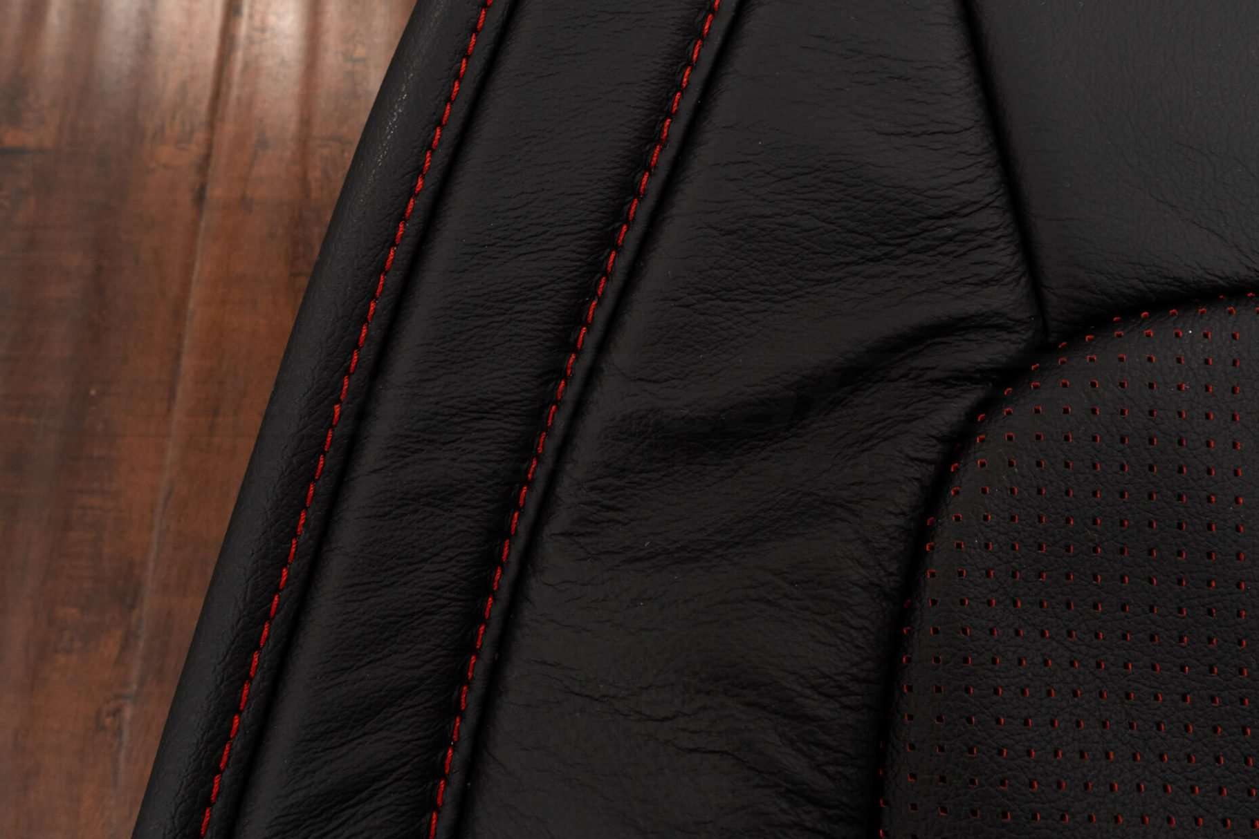 Contrasting Red double-stitching