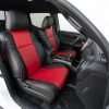 Passenger side black & bright red leather seats