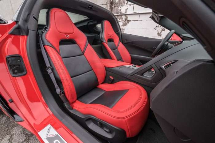 2014-2018 Chevy Corvette with Bright Red & Black leather seats - Passenger side