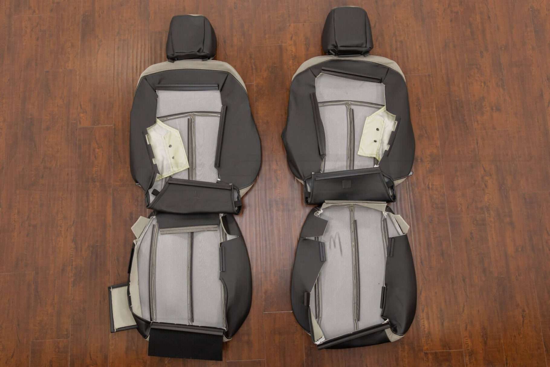 Back view of front seat upholstery