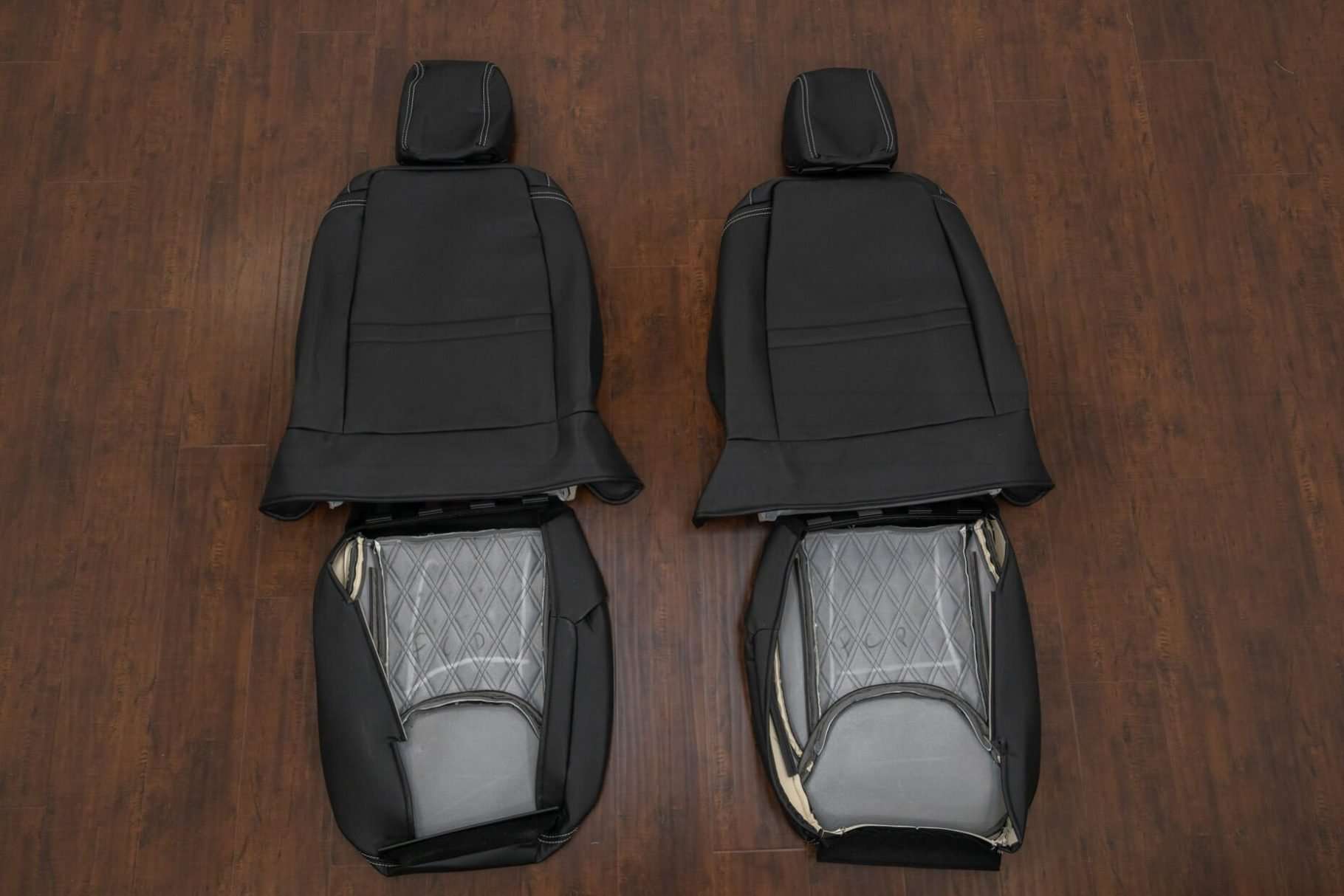 Back view of front row upholstery