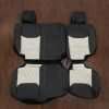 Jeep Wrangler JK Leather Seat Kit w/ Quilted Inserts - Black & White - Rear seat upholstery