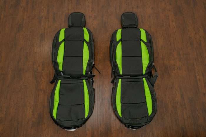 Jeep Wrangler JL Leather Seat Kit - Black & Lime Green - Front seat upholstery