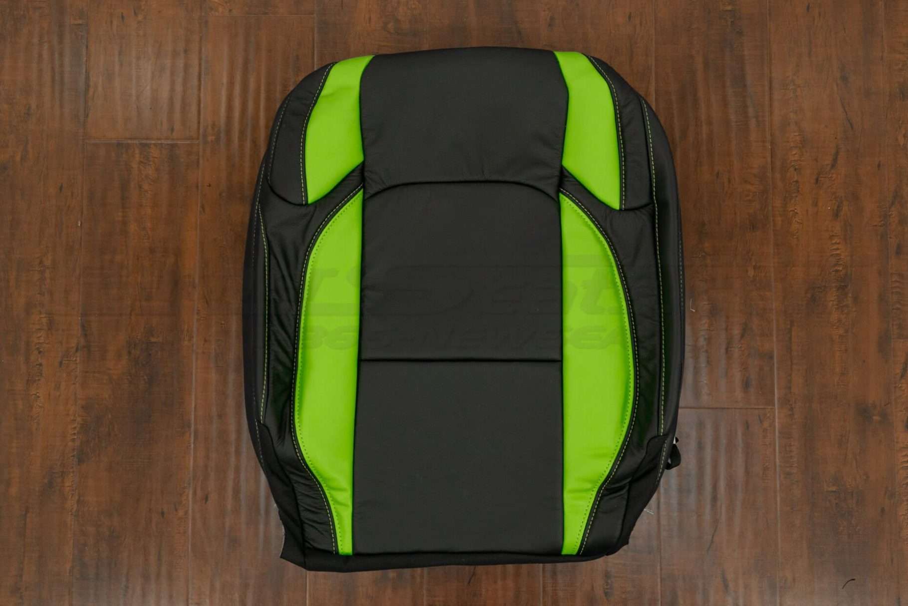 Jeep Wrangler JL Front Backrest Upholstery in Black & Lime Green