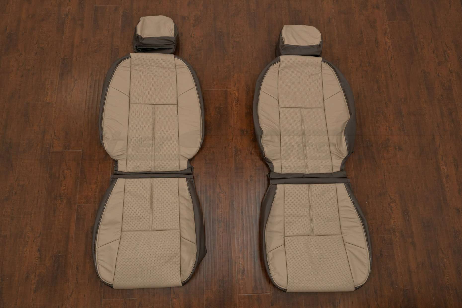 2007-2013 GMC Sierra Leather Seat Kit - Java with Sandstone Facings - Front seat upholstery