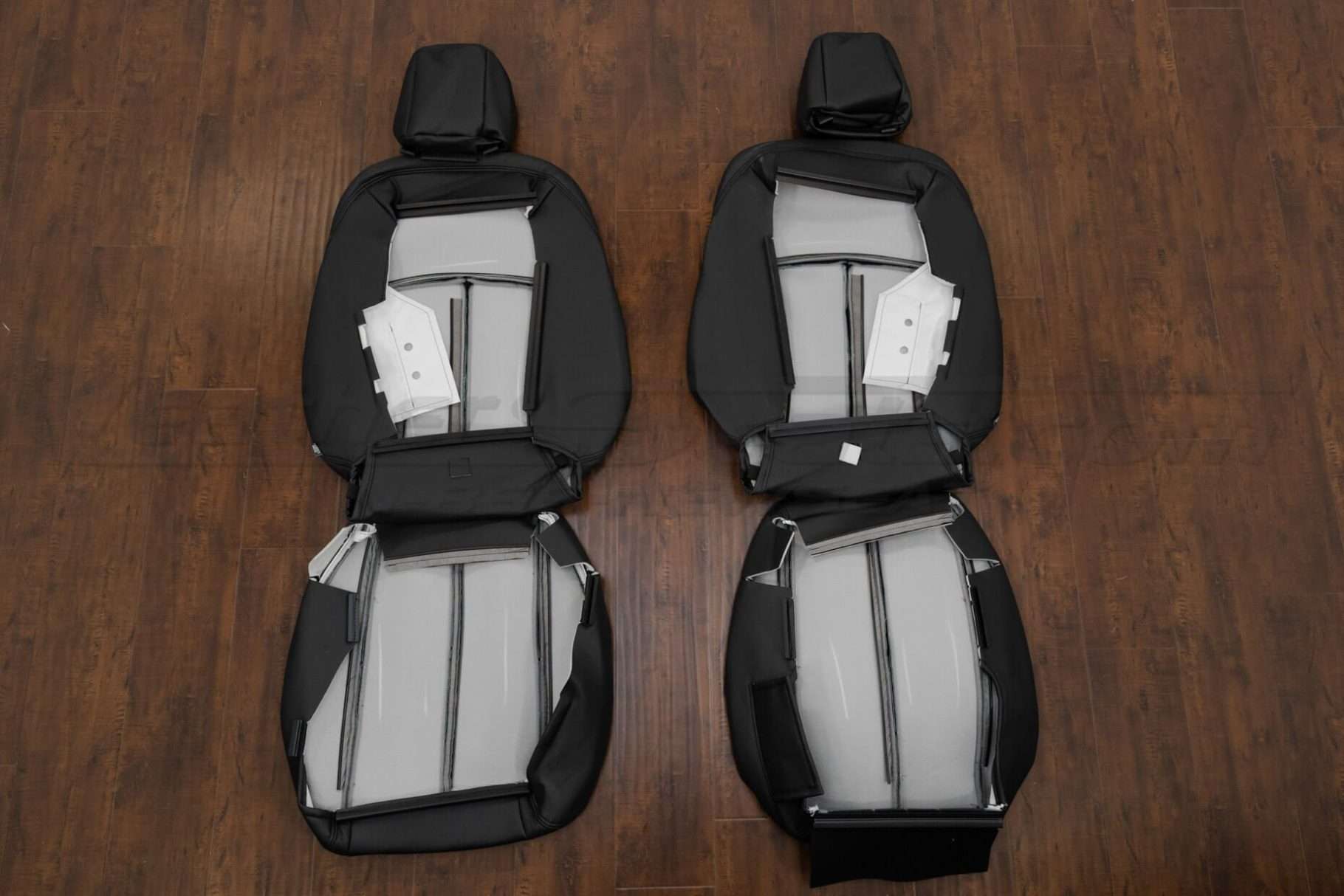 Back view of front seat upholstery