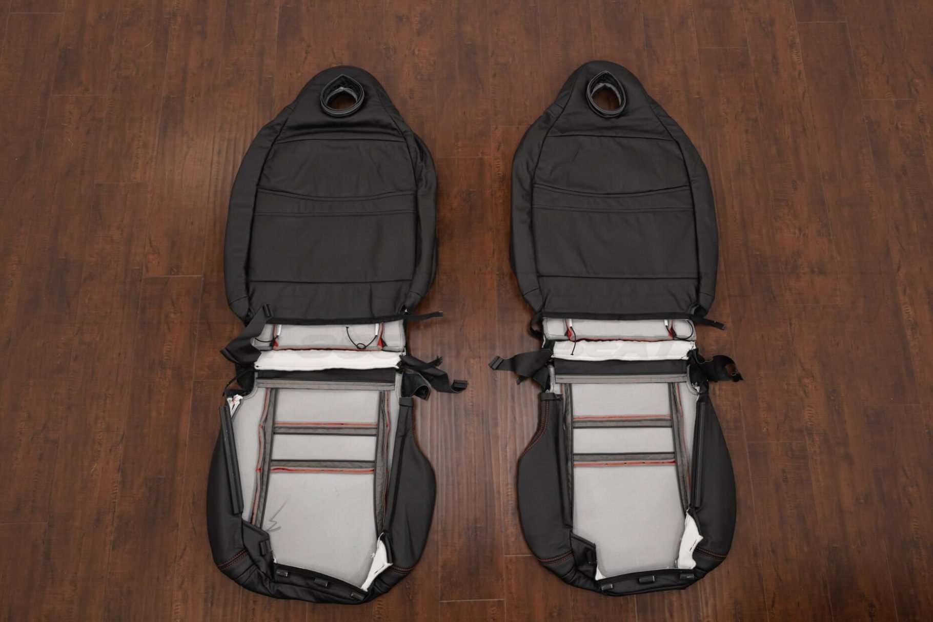 Back view of front seat upholstery