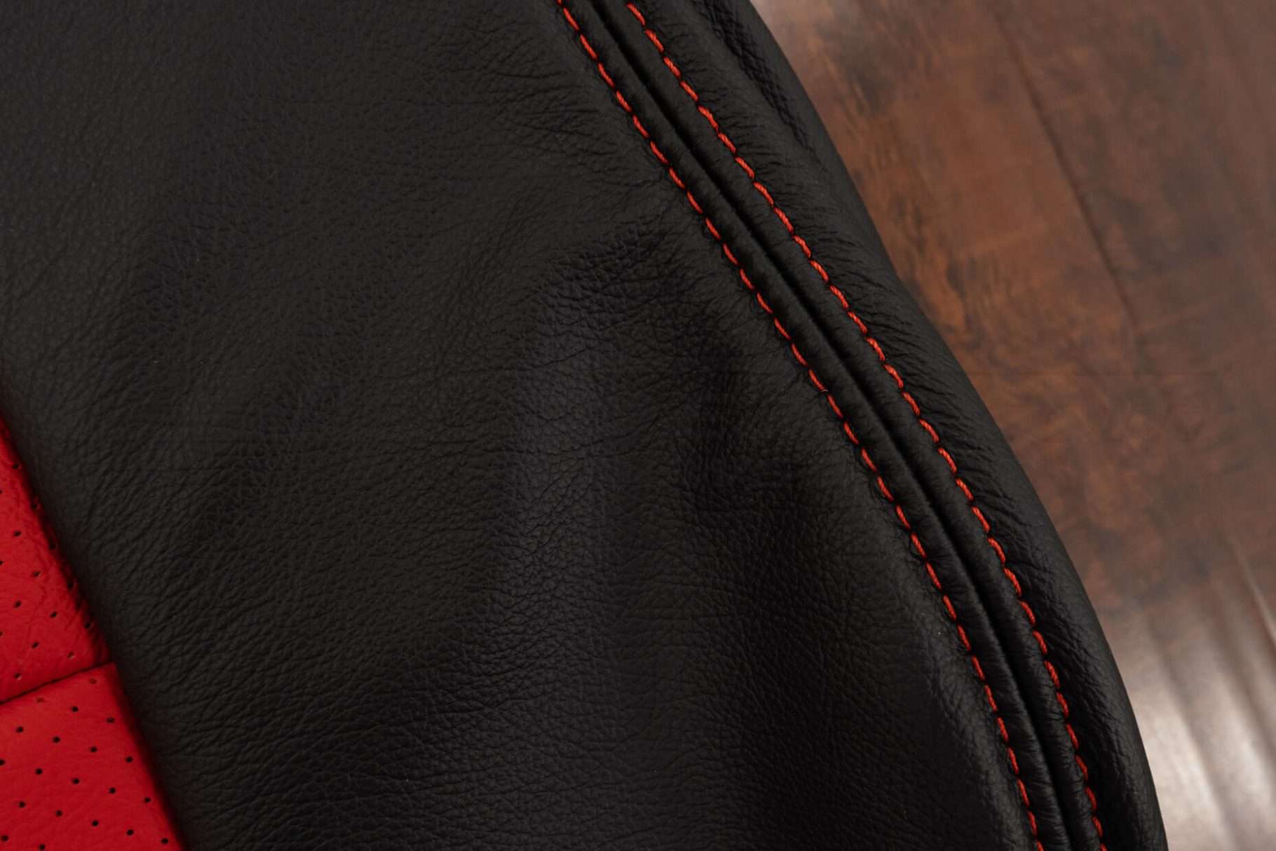 Contrasting Nright Red double-stitching