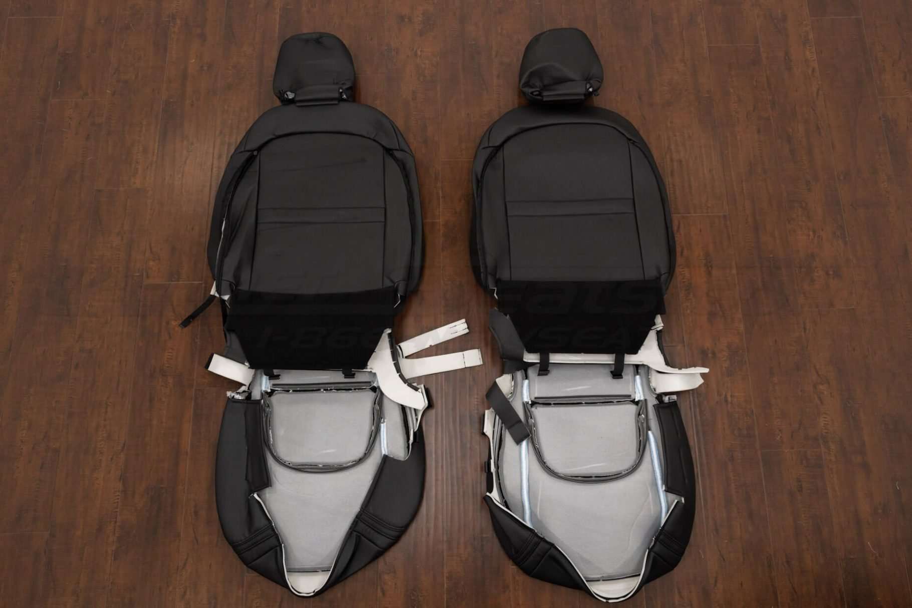 Back view of front seat upholstery
