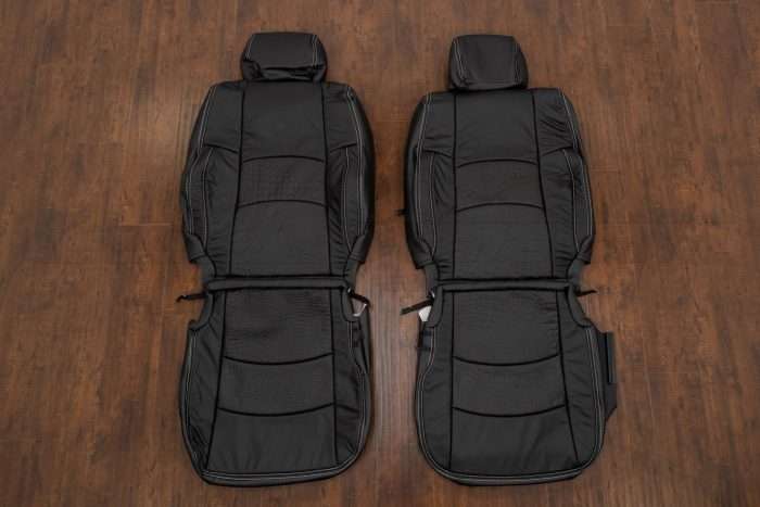 Dodge Ram Leather Seat Kit - BLack & Black Gator - Front seat upholstery