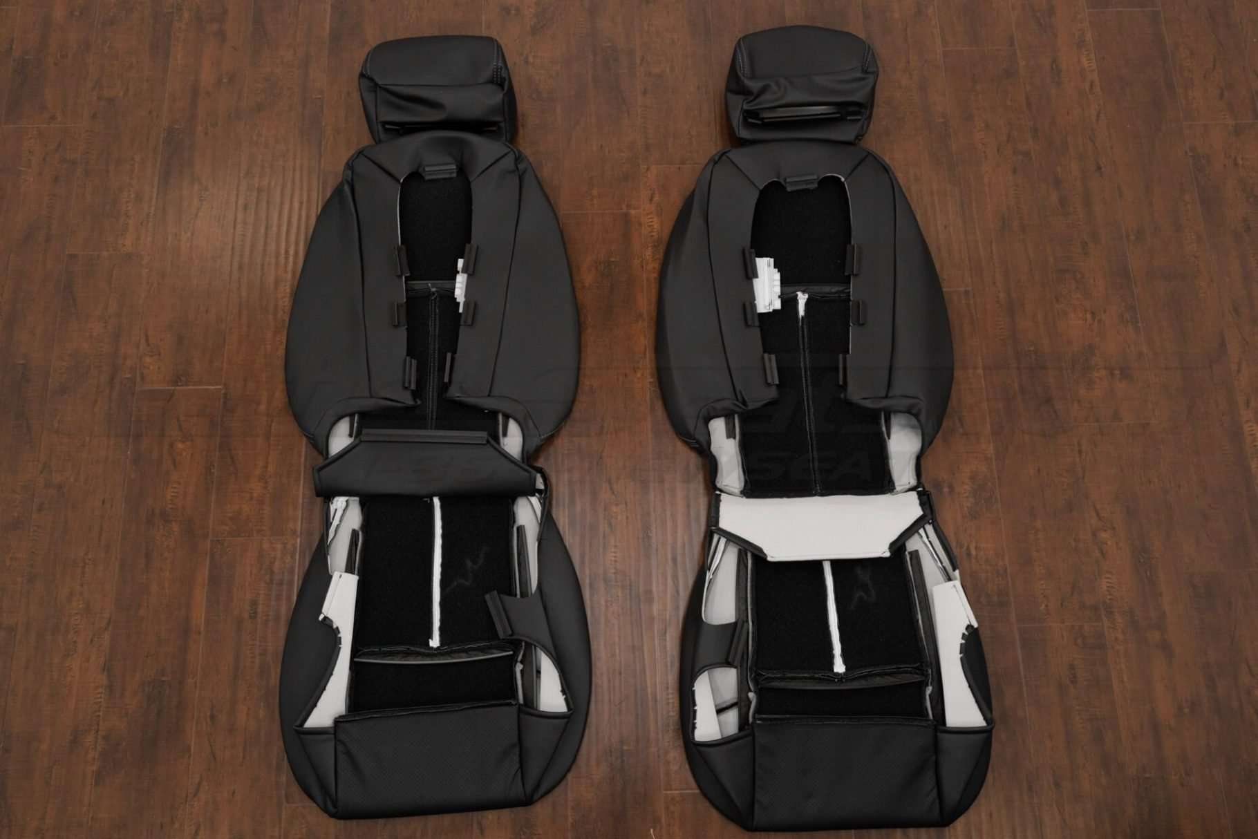 Back view of front seat upholstery