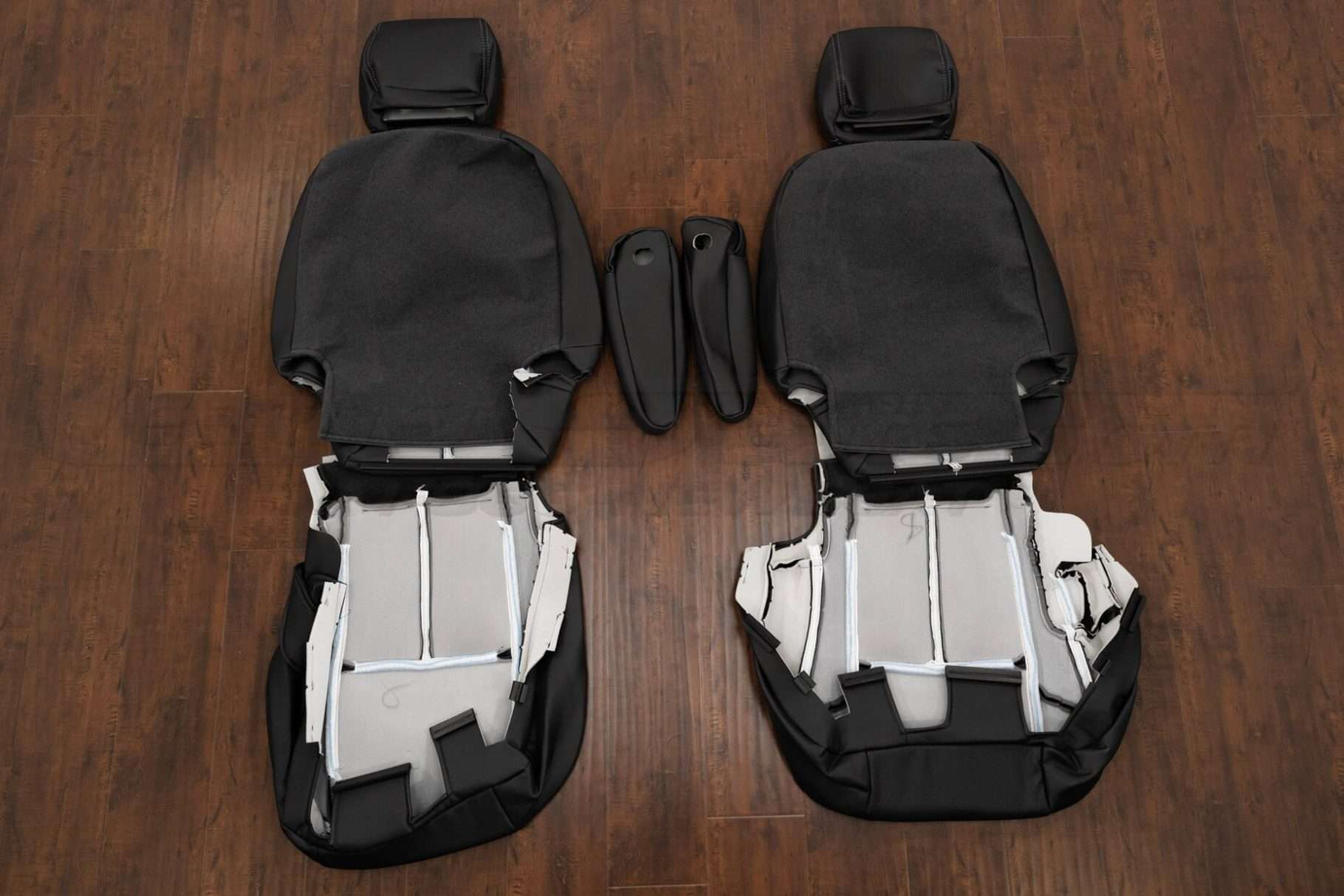 Back view of middle row upholstery & Armrests