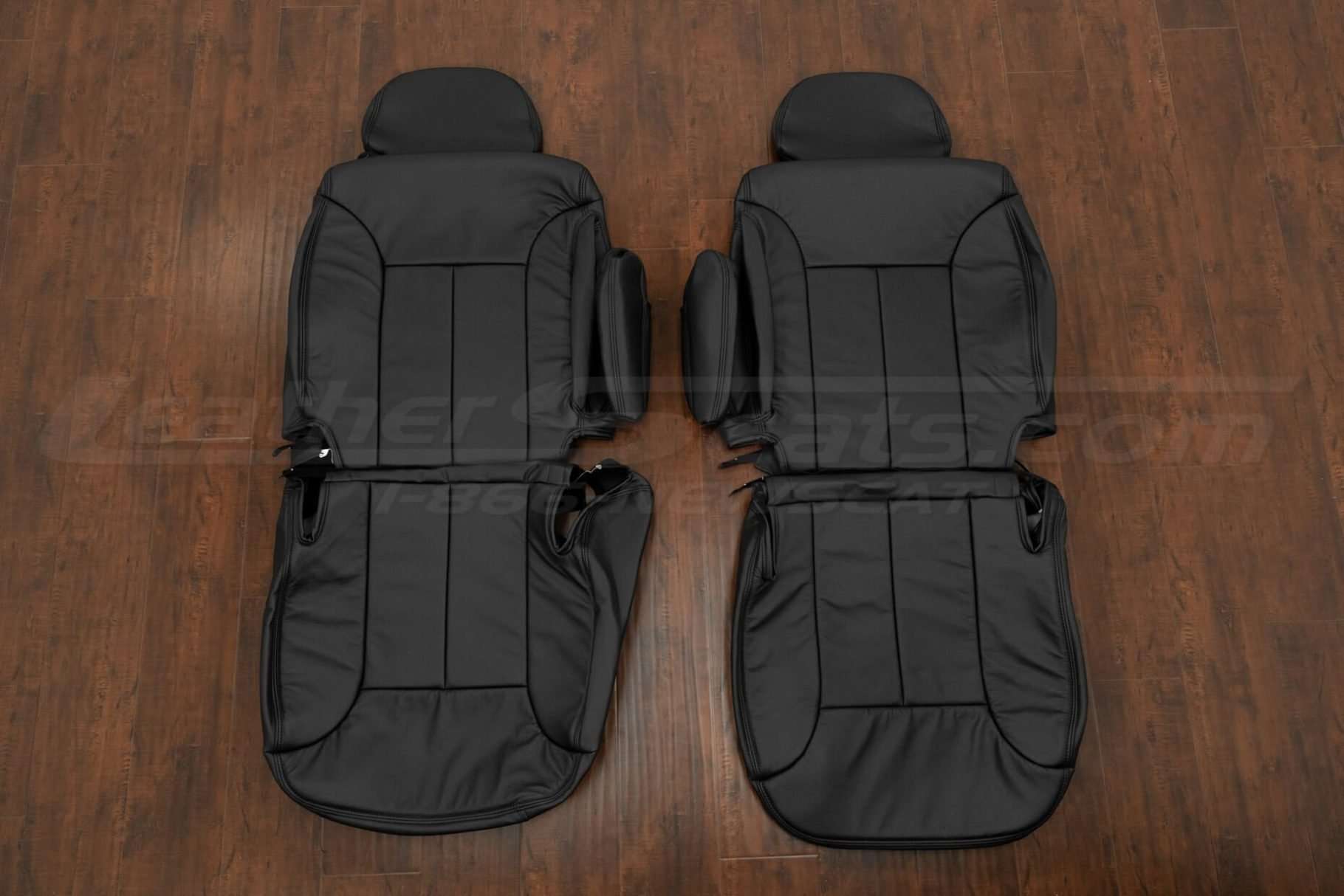 1995-1999 Chevrolet Tahoe Leather Seat Kit - Black - Front seat upholstery with armrests