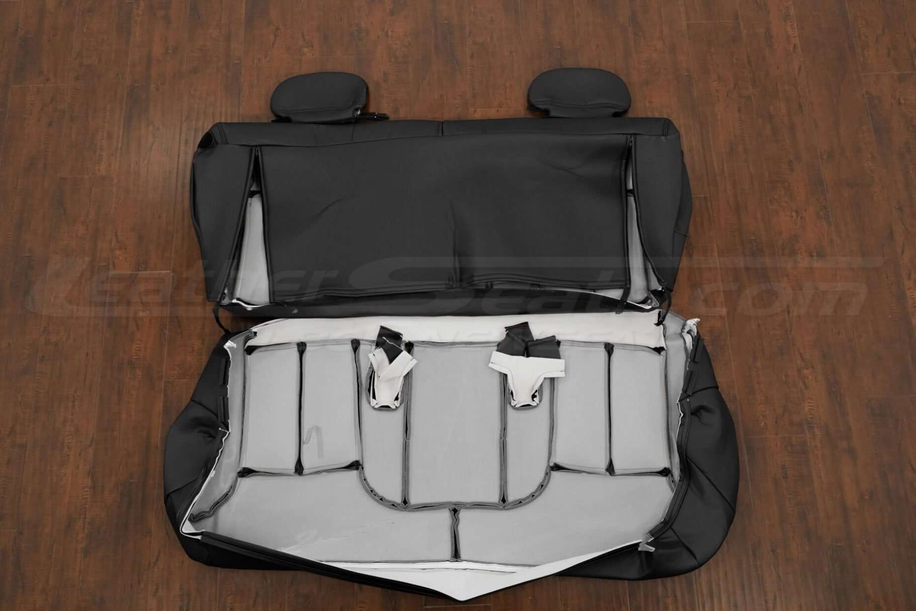 Back view of rear seat upholstery