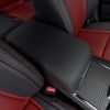 Front side view of Black Leather Console Lid Cover for Dodge Charger