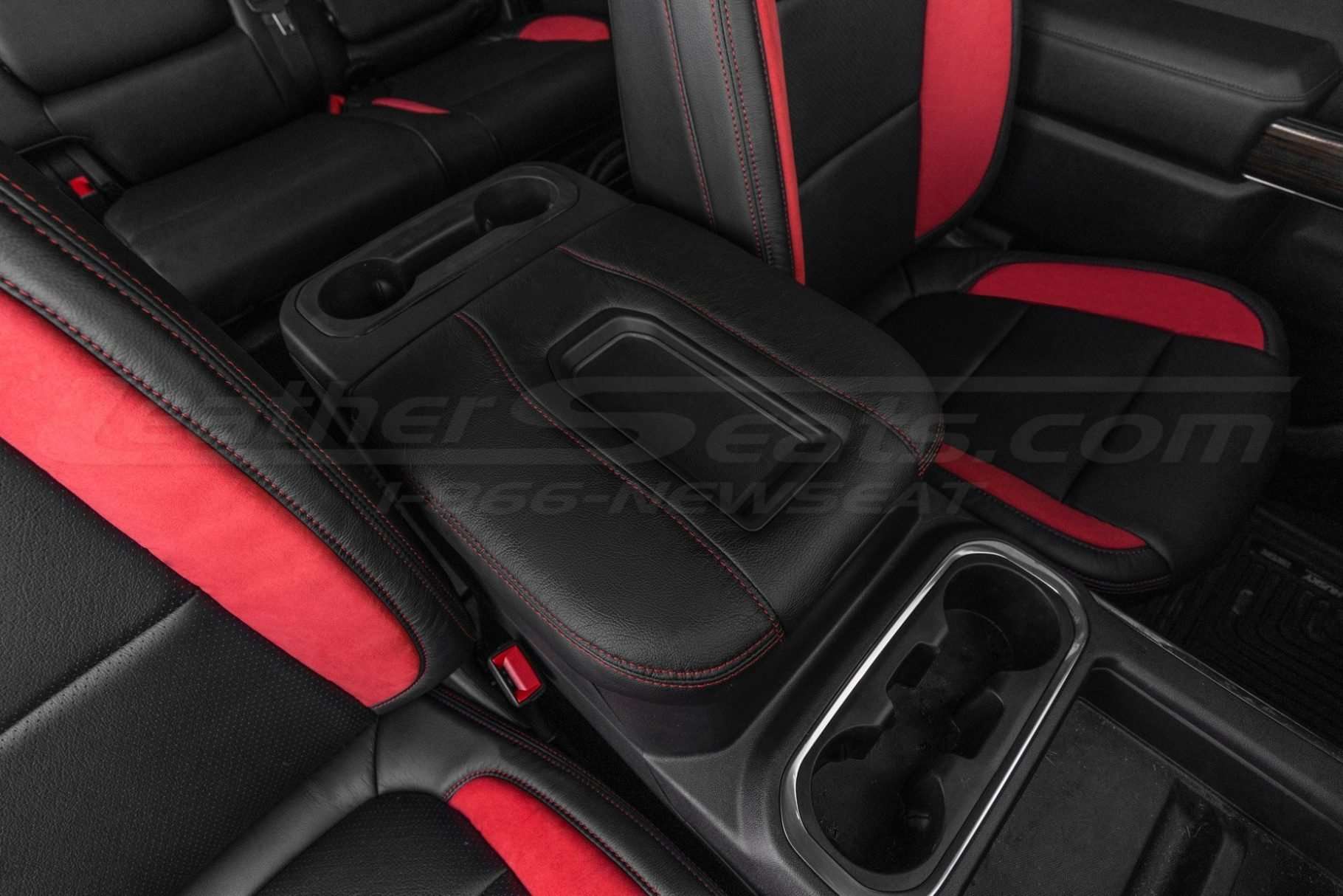 Front passenger view of installed console lid cover