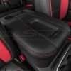 Black leather console with Bright Red stitching