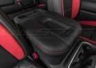 Black leather console with Bright Red stitching