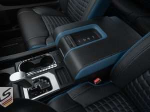 Two-Tone leather console lid for Toyota Tundra