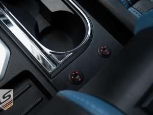 Carbon fiber seat heater switch placement