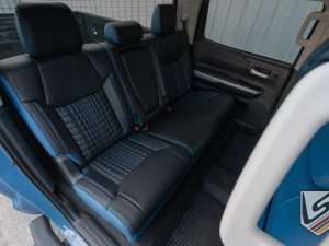 Toyota Tundra with custom leather seats - Rear seats from passenger side