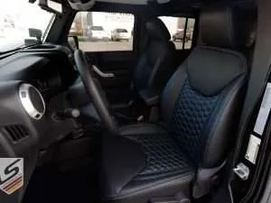 Jeep Wrangler with custom leather seats - Front drivers seat