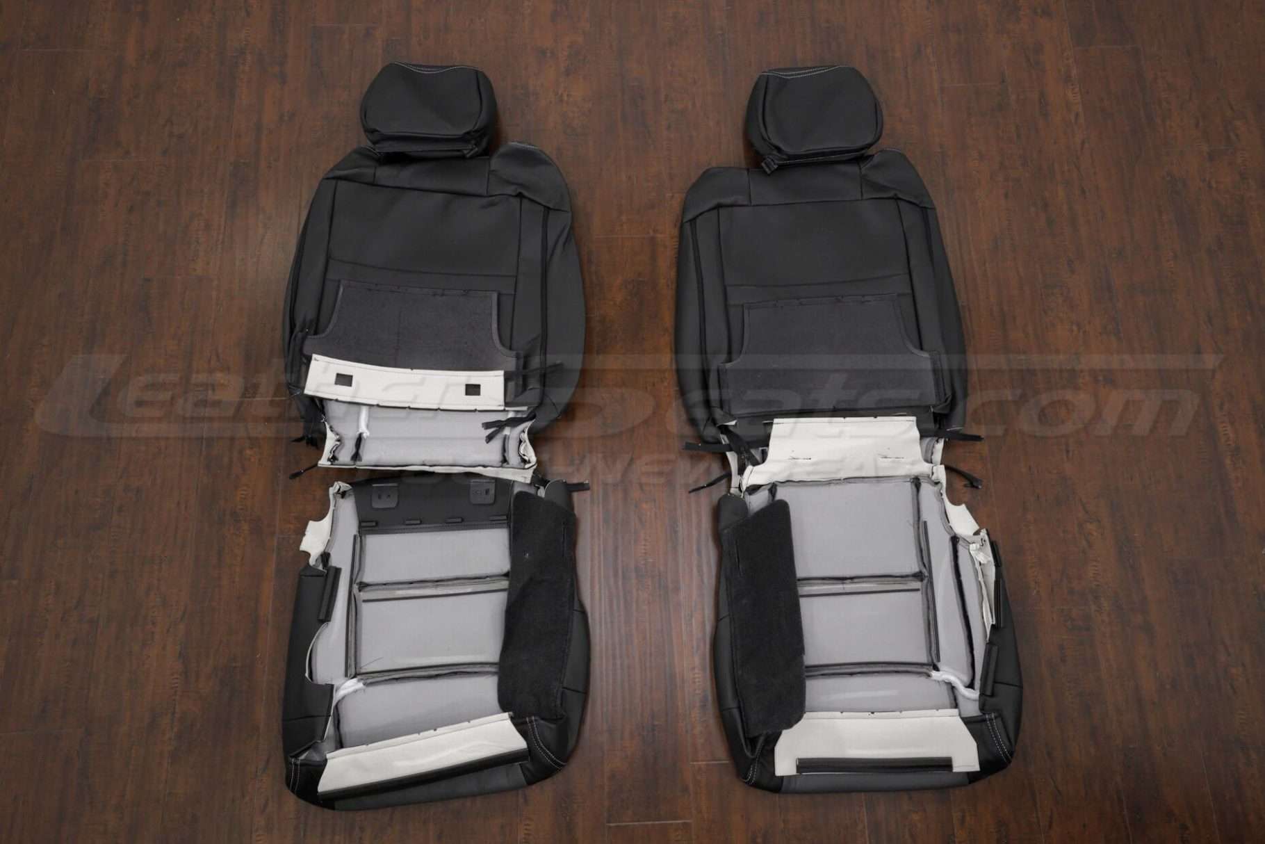 Back view of front seat upholstery