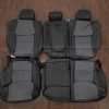 Toyota Tundra Leather Seat Kit - Black & Charcoal - Rear seat upholstery w/ Armrest