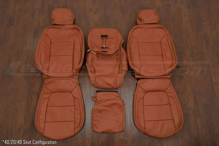 Chevy Silverado Leather Seat Kit - Mitt Brown - 40/20/40 Front seat upholstery