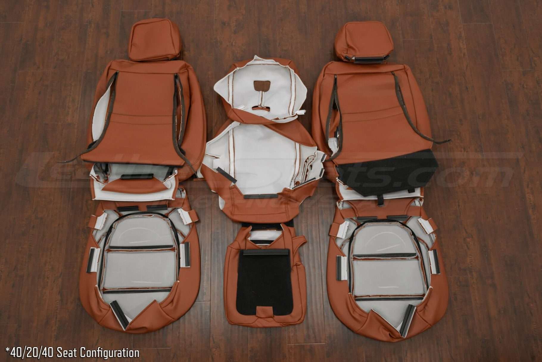 Back view of front row 40/20/40 upholstery