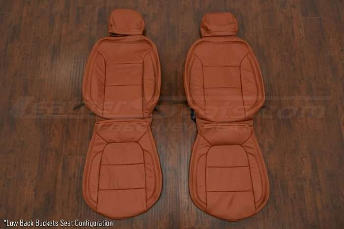 Chevy Silverado Leather Seat Kit - Mitt Brown - Low Back Buckets seat configuration
