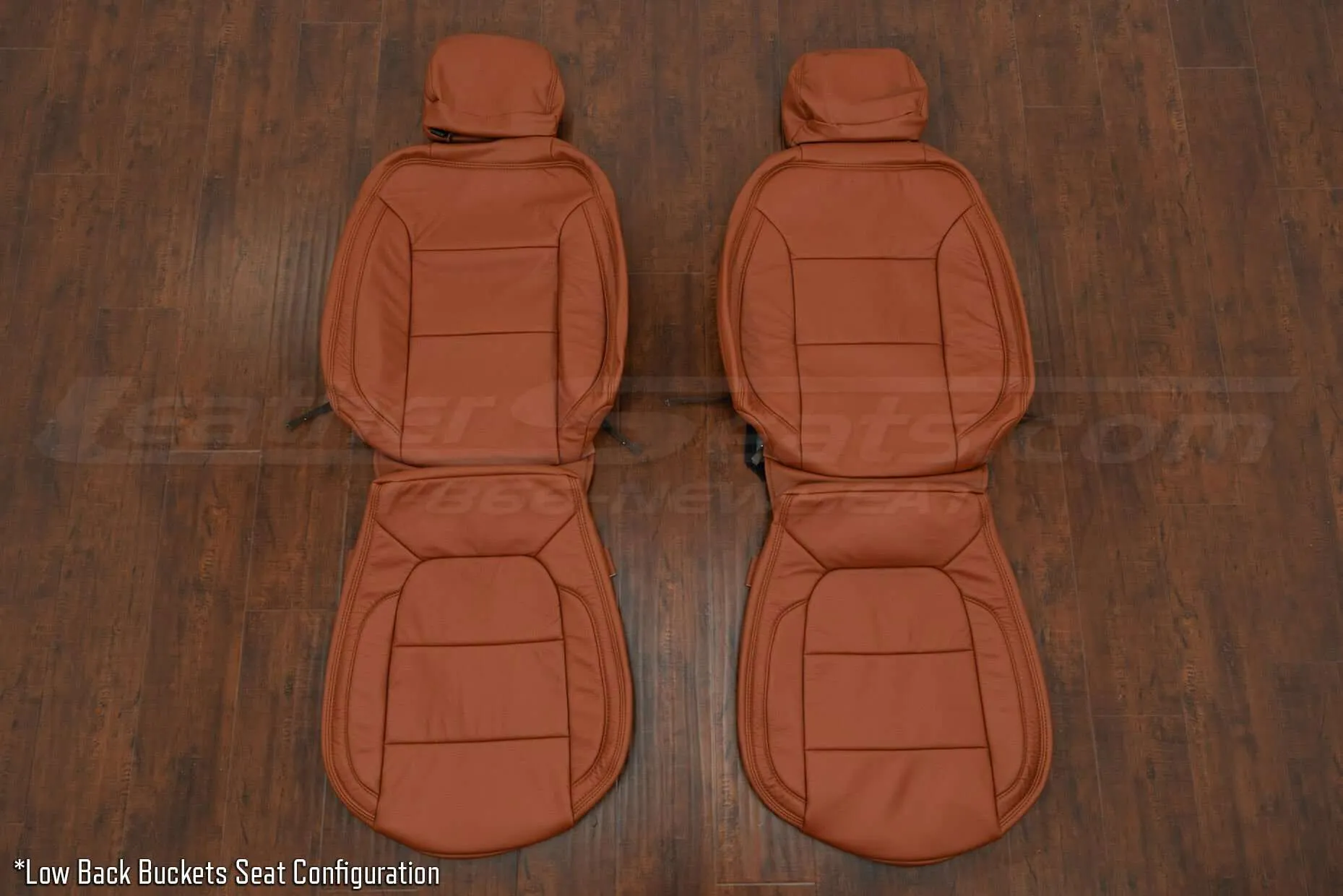Chevy Silverado Leather Seat Kit - Mitt Brown - Low Back Buckets seat configuration