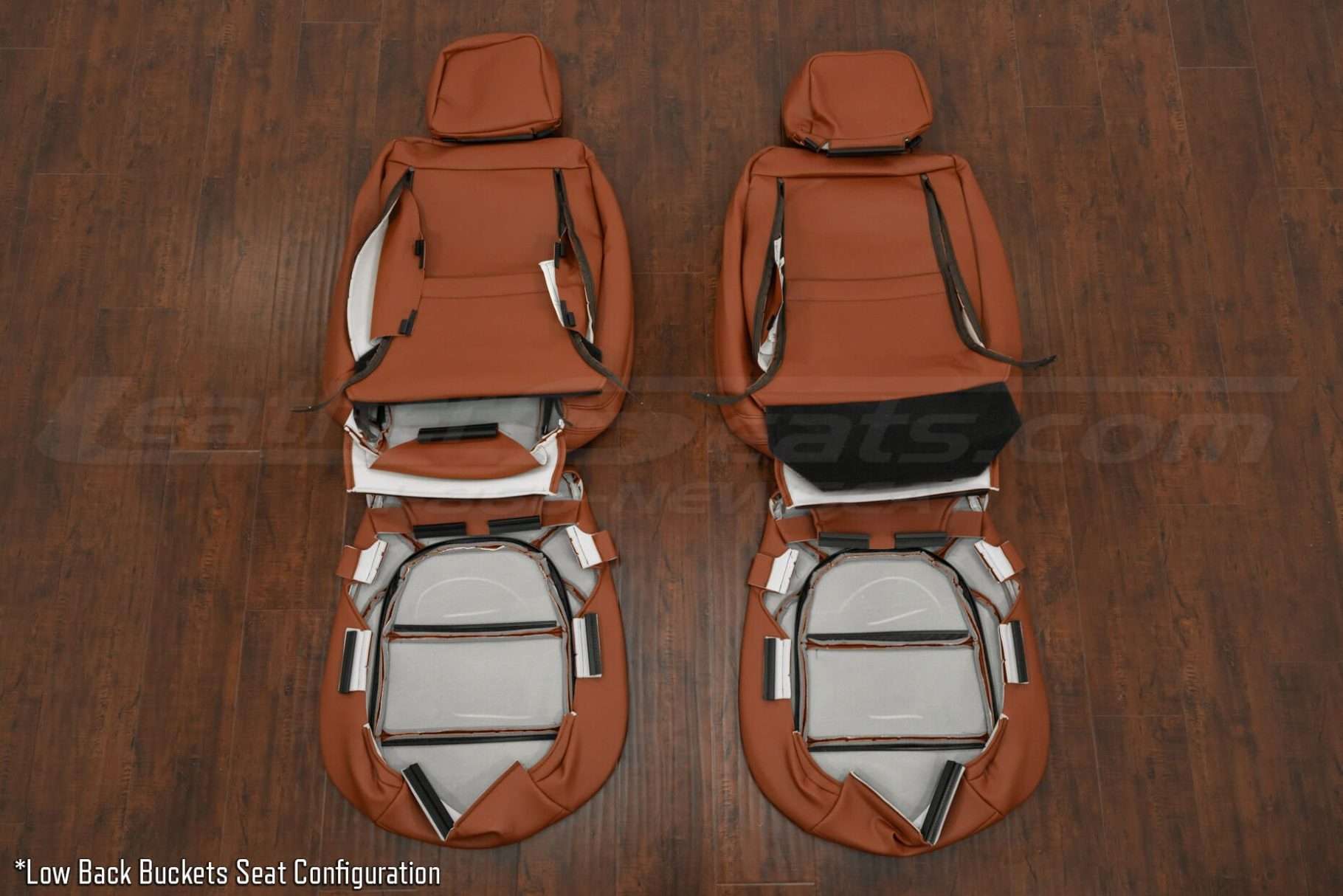 Back view of Low Back Buckets front row upholstery