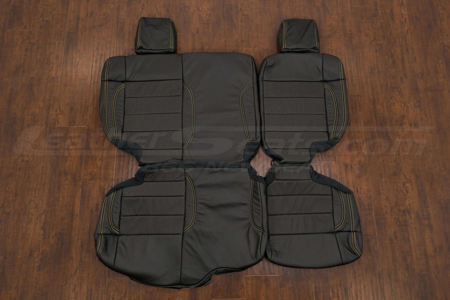 Jeep Wrangler JK Leather Seat Kit - Black & Piazza Yellow - Rear seat upholstery