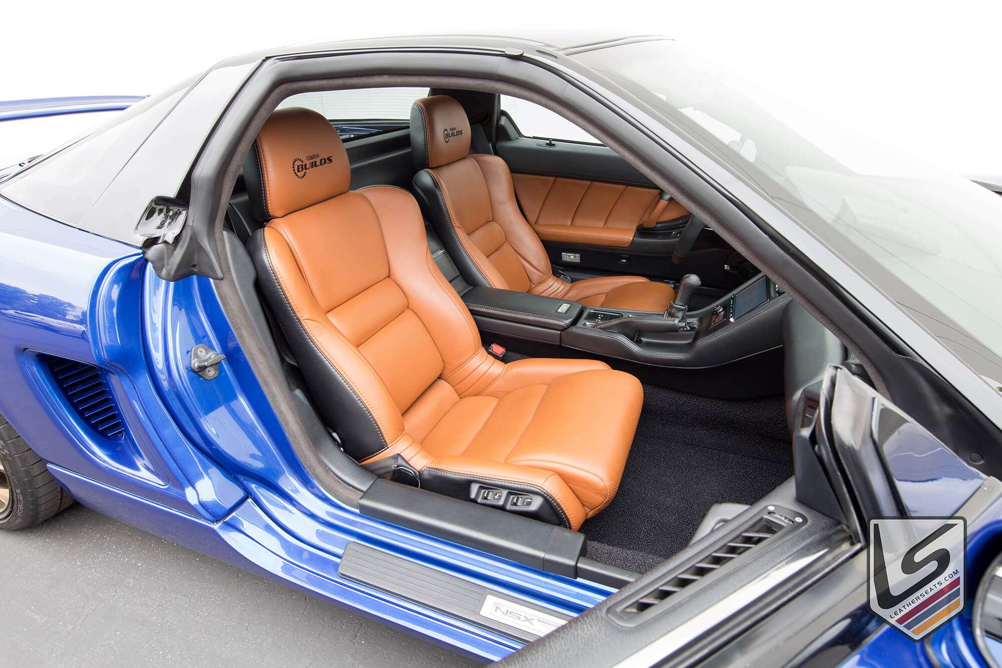 Wide angle view of Acura NSX with leather interior