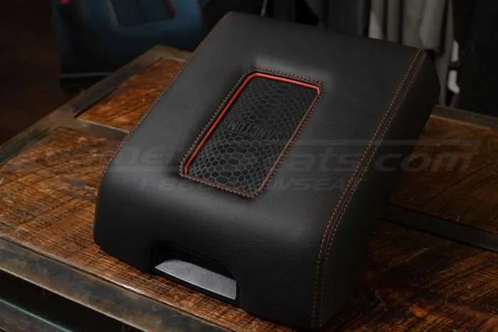 Alternative view of wireless phone charging console for Ford Raptor