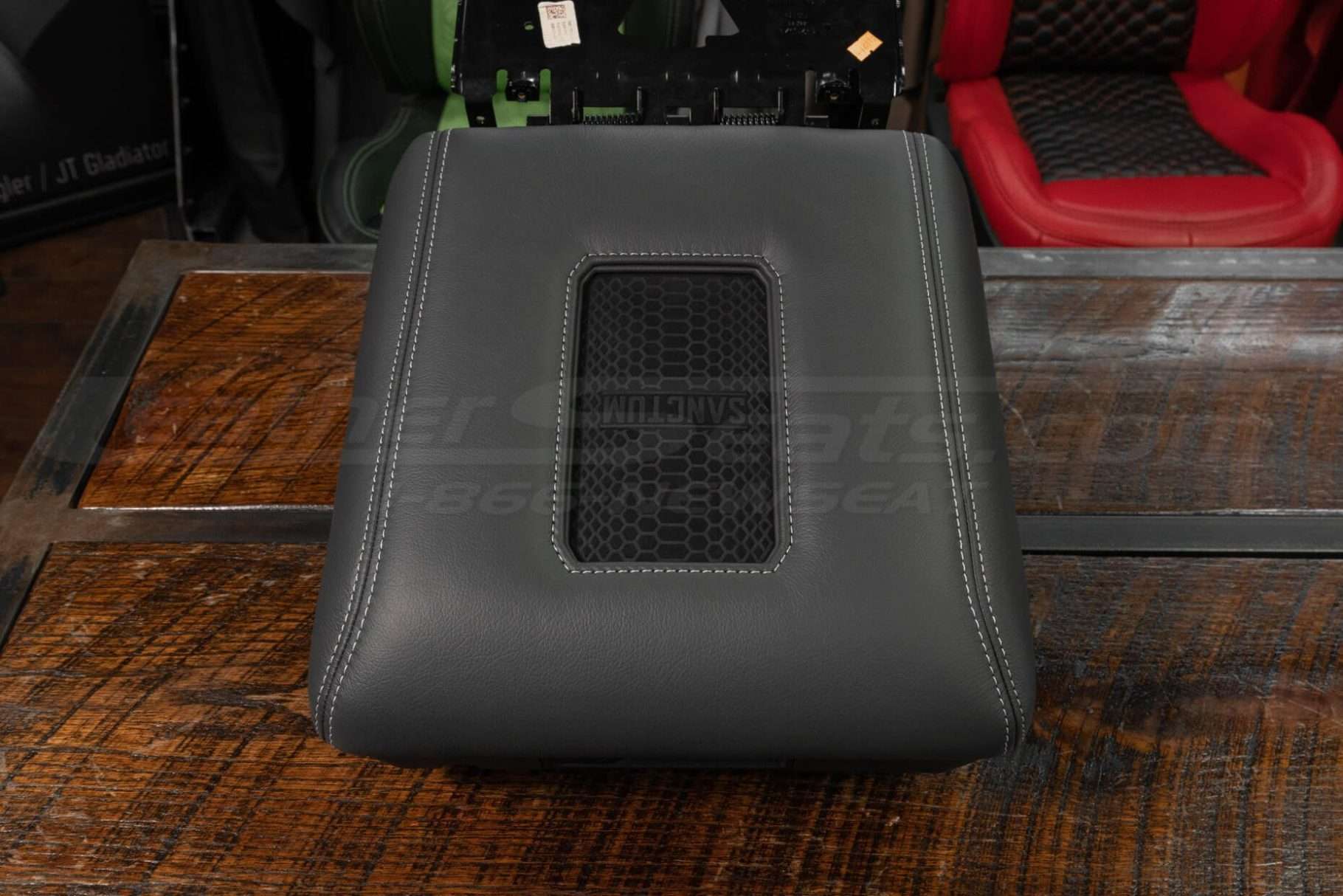 Front view of Sanctum Wireless Charging console for 2021+ Ford F-150