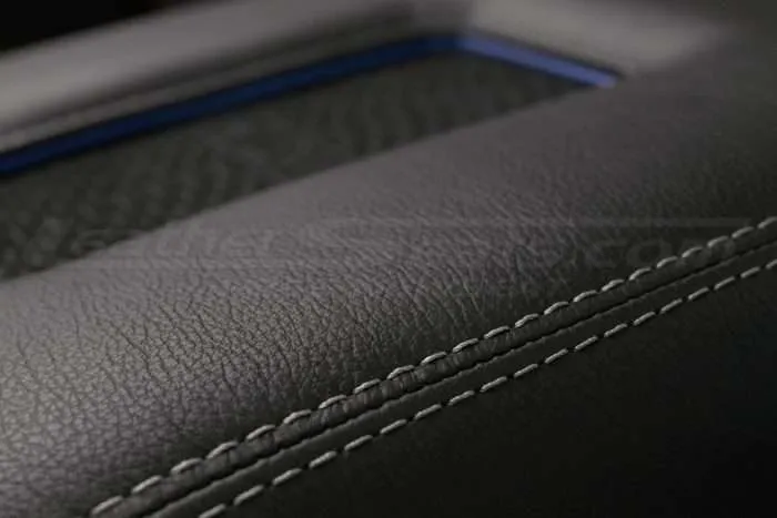 Stitching and leather texture on Sanctum Wireless Charging Console