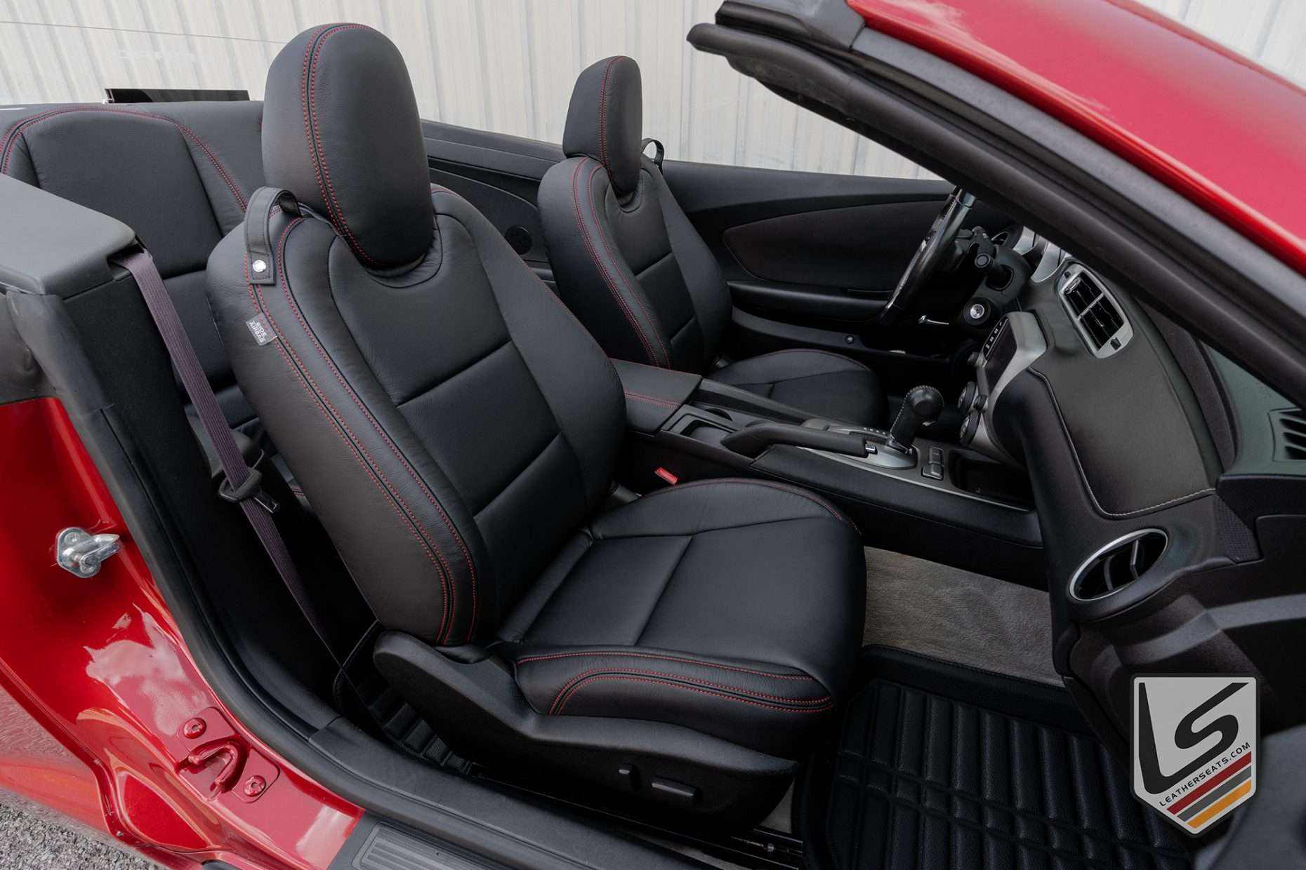 2015 Chevrolet Camarowith custom black leather seats and Cardinal stitching