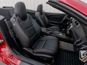2015 Chevrolet Camarowith custom black leather seats and Cardinal stitching
