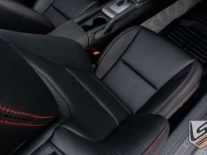 Top-down view of passenger sidce leather seat