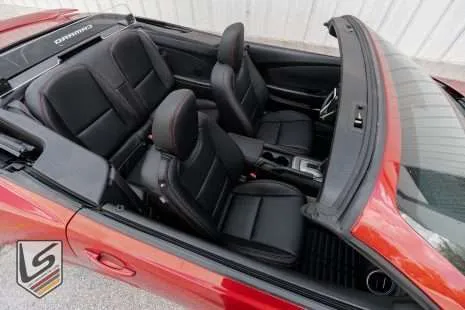 Top down view of Camaro Convertible with custom leather seats