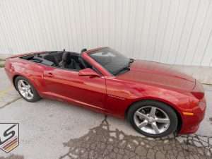 2015 Chevrolet Camaro Convertible with installed leather seats from leatherseats.com