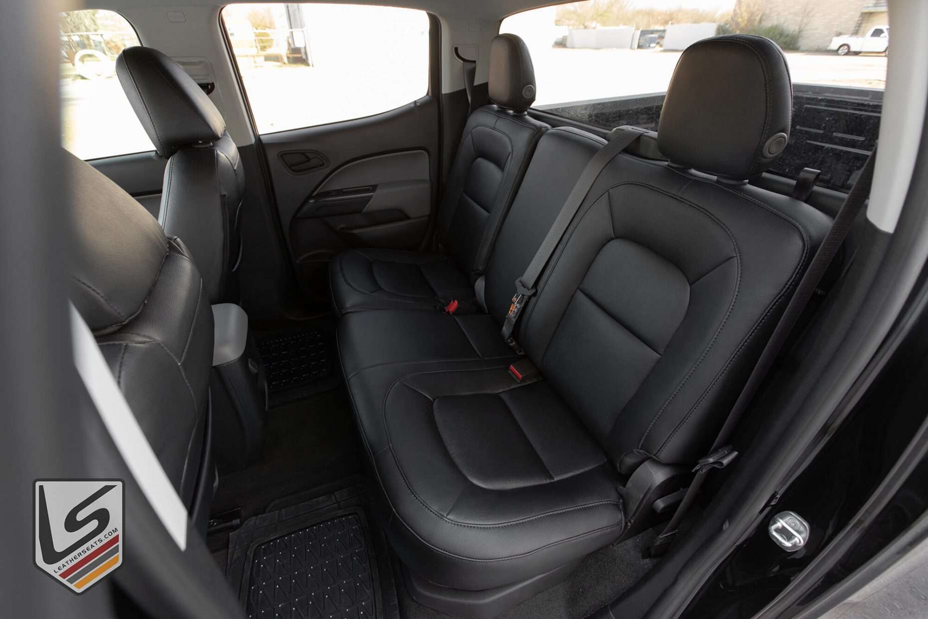 Custom Black leather seats for Chevy Coorado - Rear seats from driver's side
