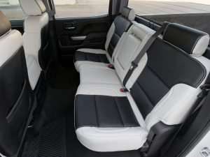 Chevrolet Silverado with custom leather interior - Rear seats from driver's side