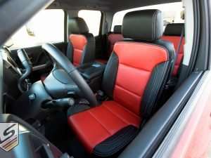 Chevy Silverado with Black & Bright Red leather interior