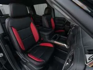 Chevrolet Silverado with custom leather seats - front passenger side